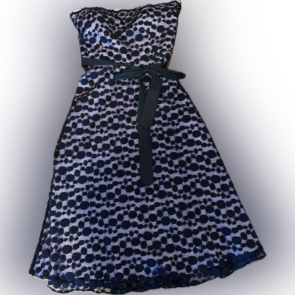 INC International Concepts Purple and Black lace overlay cocktail Midi Dress